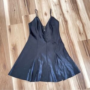 Vintage Gold Label Victoria's Secret Black Satin Slip Dress